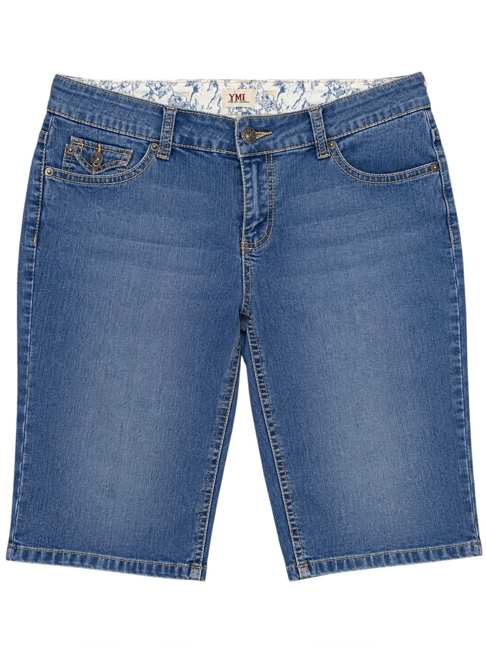 YMI Juniors Bermuda Denim Shorts Stretch Medium Wash Size 11 Summer Trendy